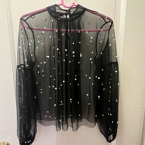 FESTIVE SEASON 🎉 Mesh blouse with pearls in S